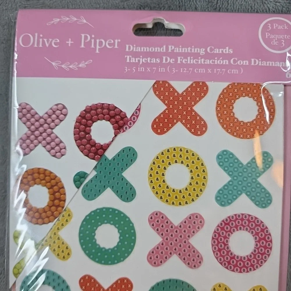 Party Ideas Valentines OLIVE+PIPER 3 Pack Diamond Painting‎ Cards XOXO